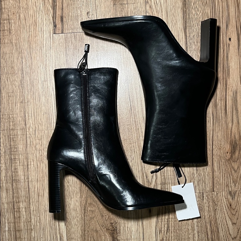 NEW! Zara 4’ Heeled Ankle Boots Size 41 or 10 (US) - Picture 11 of 12